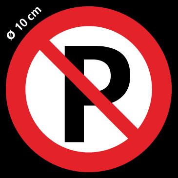 Verboden te parkeren stickers 10 cm.